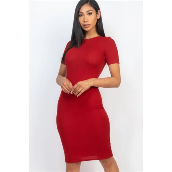 Ribbed Bodycon Midi Dress - Picture 3 of 7